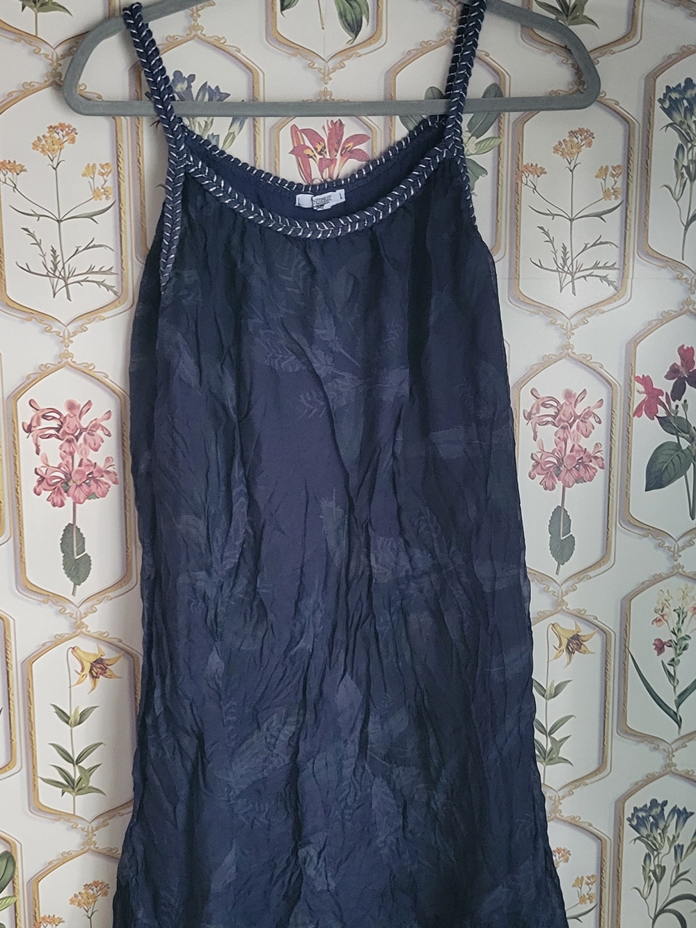 Rosemarine Small Made In Italy Silk Dress With Braided Strap/ Neckline.